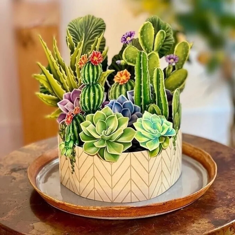 New Cactus Garden Fresh Cut‎ Paper Pop-up Bouquet Card
